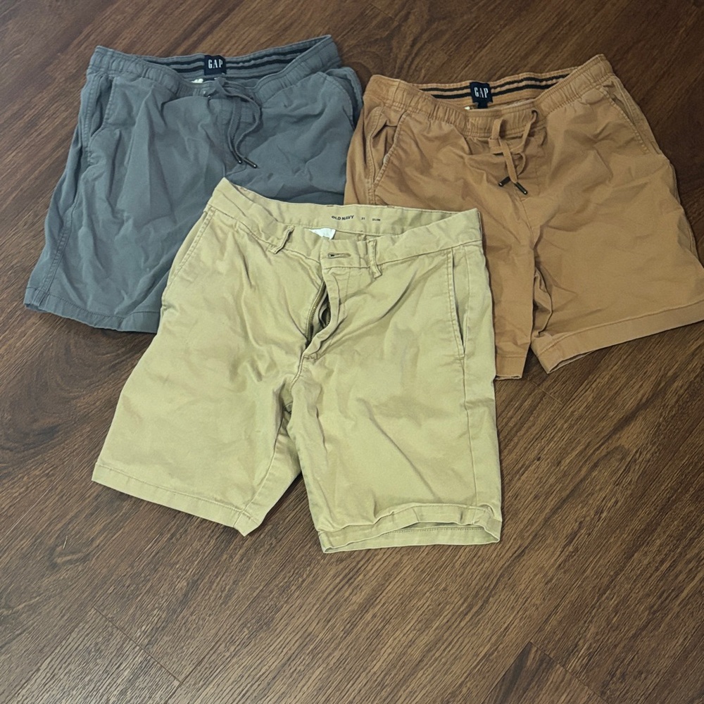 GAP Men's Flat Front Shorts - Gray, Tan, Brown